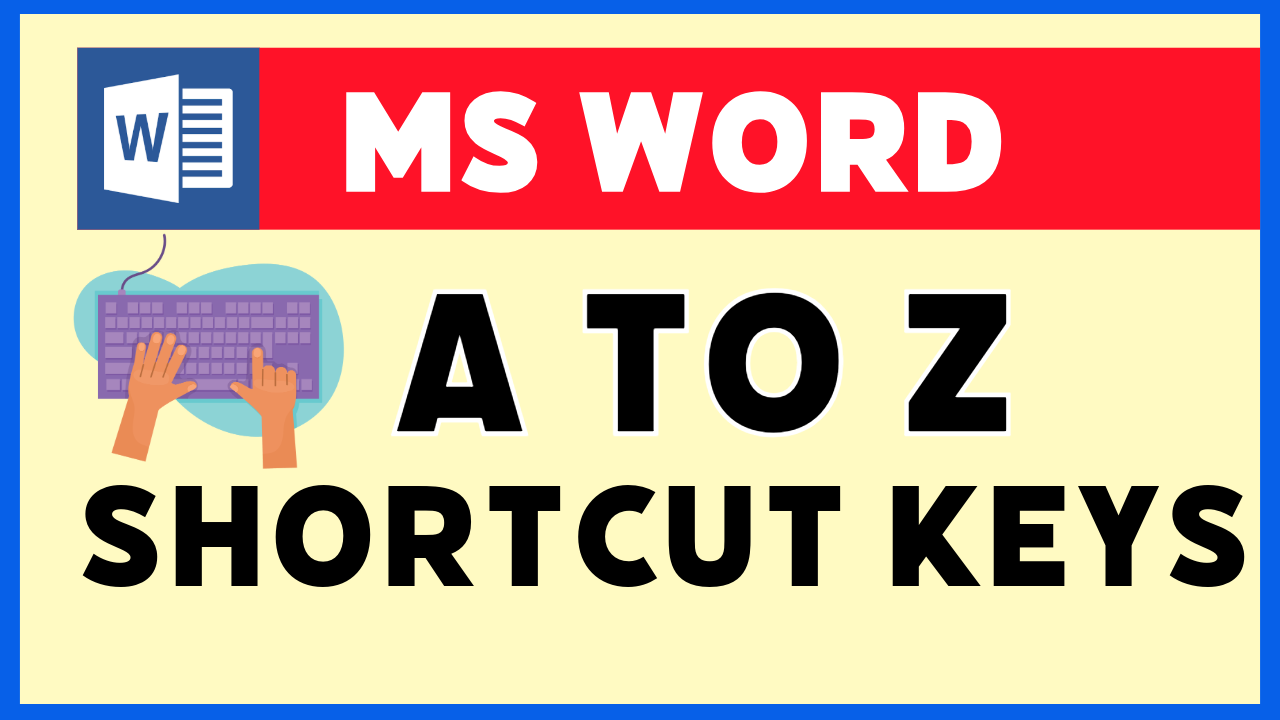 A to Z MS Word Shortcut Keys in Hindi