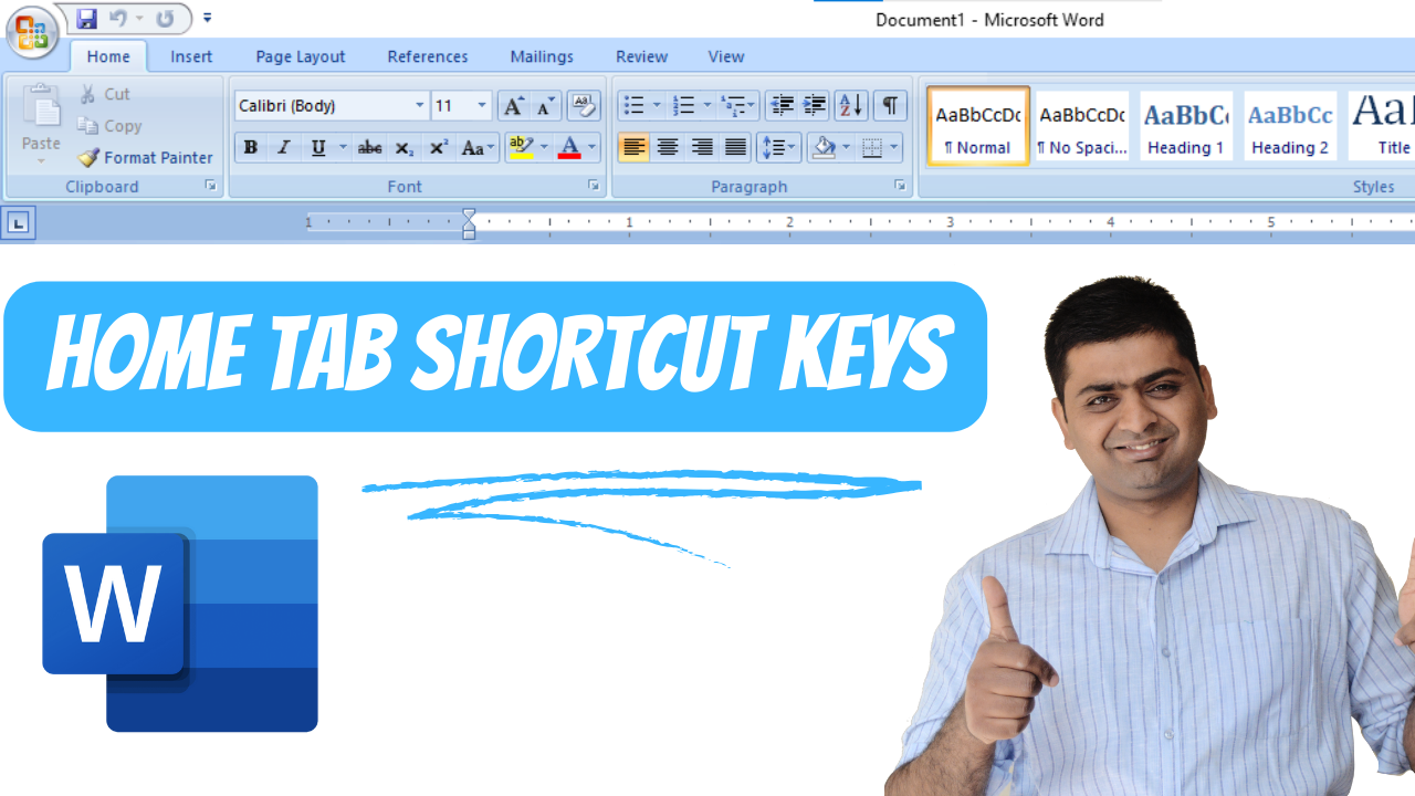 MS WORD HOME TAB SHORT CUT KEYS