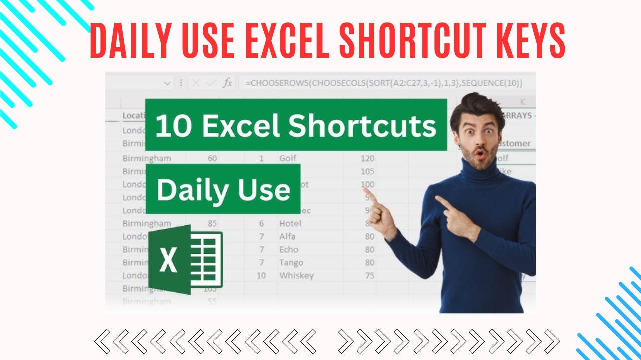 DAILY USE EXCEL SHORTCUT KEYS