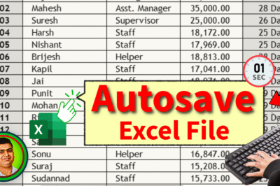 Autosave Excel File using VBA Code || How to Autosave Excel File
