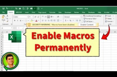 Macros कैसे Permanently Enable करे Excel मैं !!